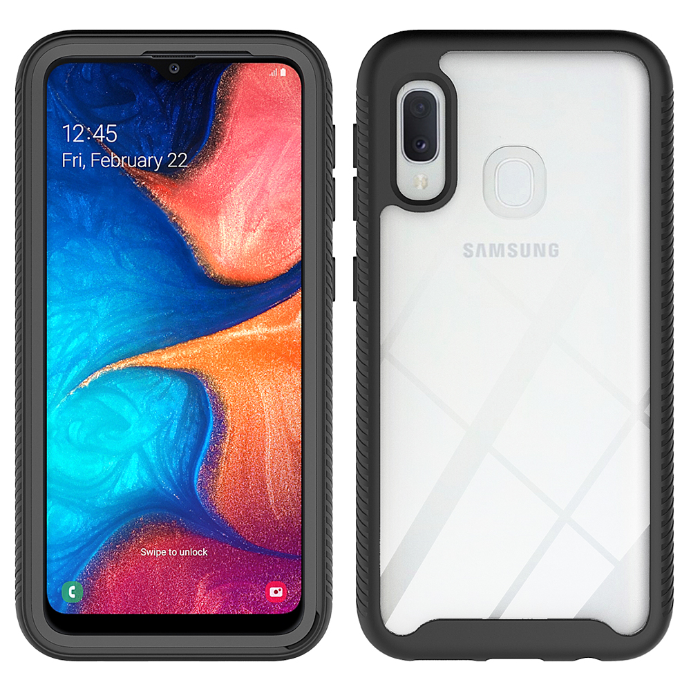 Samsung Galaxy A20 / A30 Clear Dual Defense Hybrid Case (Black)